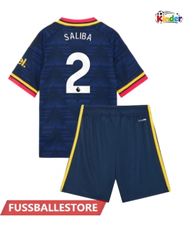 Günstige Arsenal William Saliba #2 Auswärts Trikotsatzt Kinder 2026-27 Kurzarm (+ Kurze Hosen)
